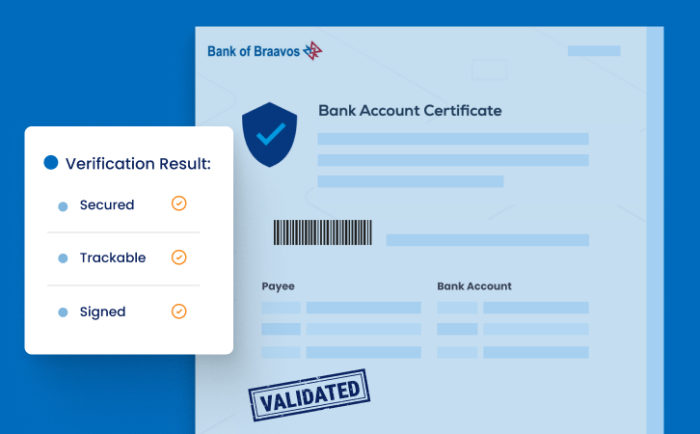 Bank Account Certificate for Banks